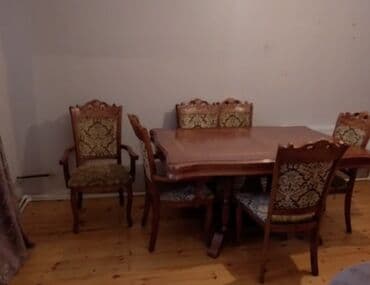 деревянные столы стулья: Гостиный стол, Б/у, Раскладной, Квадратный стол — 1