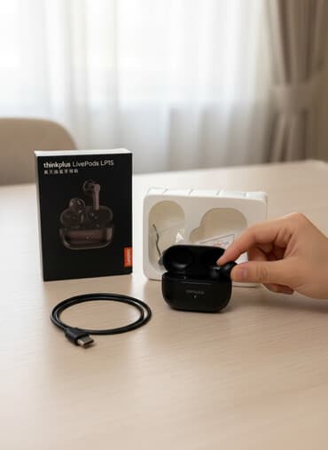 Yeni Simsiz (Bluetooth) Qulaqcıqlar, Lenovo, rəng - Qara