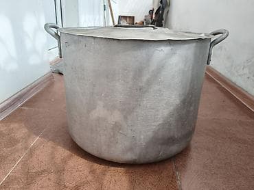 aş qazani: Qazan, rəng - Gümüşü, Alüminium, 5-dən çox l, SSRİ — 2