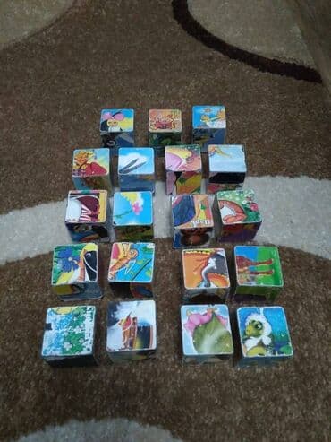 Manejlər: 12 eded herfli, 18 eded shekilli taxta kubiklar ve 27 eded taxta — 3