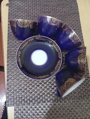 Çay dəsti, rəng - Mavi, Farfor, SSRİ