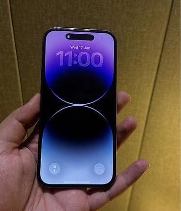 iphone notebook: IPhone 14 Pro, 256 GB, Deep Purple, Zəmanət, Qırıq, Simsiz şarj — 6