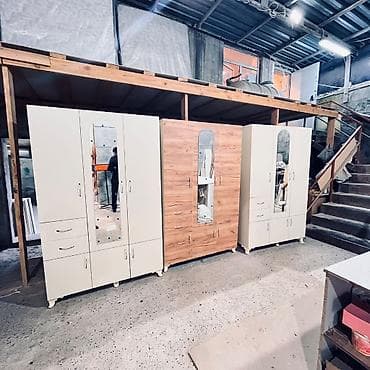 qapi olculeri: 3 qapılı, Güzgülü, Ağ, Digər material, Açılan, Düz dolab — 1