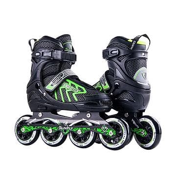 Inline skeytlər – 4 təkərli, idman tipli - Dizayn: Qara-yaşıl rəng