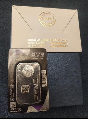 50 qepiklik: Məhsul: GMR (Genç Metal Rafinerisi) gümüş külçə - Marka: GMR – Genç — 3