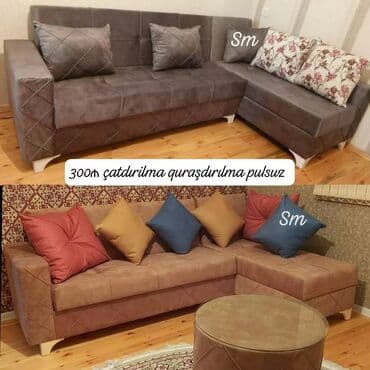 диван бу: Угловой диван, Раскладной, С подъемным механизмом, Велюровая ткань, Бесплатная доставка — 6