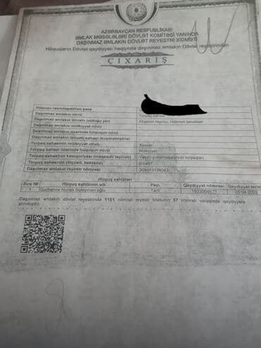 mx group inşaat: 2 sot, Tikinti, Mülkiyyətçi, Kupça (Çıxarış) — 7