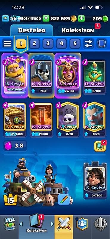 Clash Royale hesabı – yüksək səviyyəli kolleksiya və güclü destələr - — 1