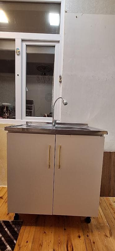 islenmis qapi: Düzbucaqlı Mətbəx çanağı, Şkaflı, Paslanmaz polad — 4