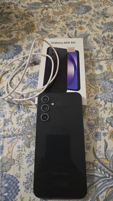 note 10 plus 5g: Samsung Galaxy A54 5G, 128 GB, rəng - Qara, Barmaq izi — 6