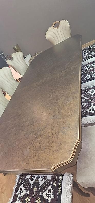 taxta stol stul: Qonaq otağı üçün, İşlənmiş, Açılan, Dördbucaq masa — 9