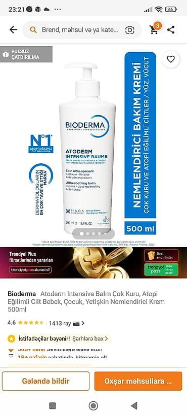 cantalar: Üz kremi, Bioderma, Quru dəri üçün — 1
