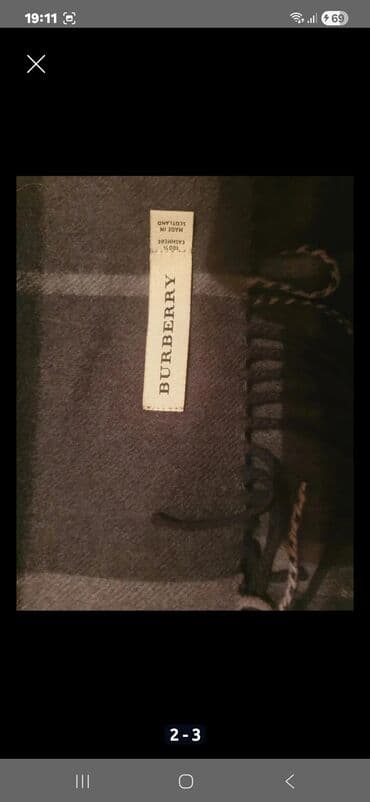 Qiymətli daşlar: Burberry kaşmir şərf - Material: 100% kaşmir (etiketdə göstərilib) - — 1