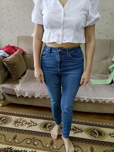 Cinslər: Qadın cins şalvar – skinny, göy rəng - Kəsim: dar/skinny, bədəni sıx — 2