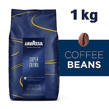 Чай, кофе, напитки: Lavazza Super Crema – qəhvə Coffee dənələri, 1 kq — 1