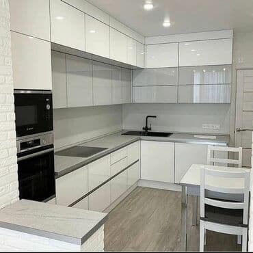 ремонт кухни в хрущевке: Sifarişlə mətbəx dəsti, Özü çəkən petlələr, MDF, Kredit yoxdur, Pulsuz çatdırılma, Rayonlara çatdırılma — 5