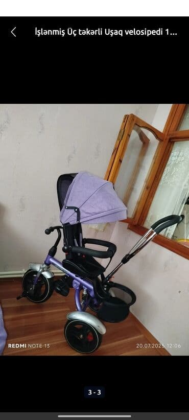 təkərli məktəb cantası: Üç təkərli uşaq velosipedi - Rəng: bənövşəyi/gümüş detallarla - Gün — 1