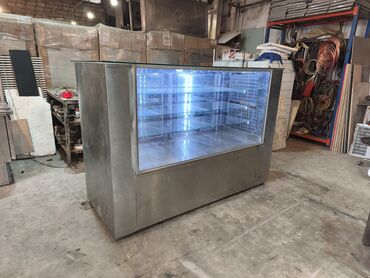 Pasxanaya vitrin soyuducu (paslanmayan polad korpus) - Ön və yan