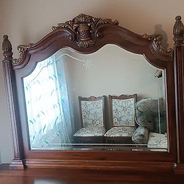 agaclar: Klassik üslubda bufet-vitrin və iri güzgülü konsol - Material: tünd — 3