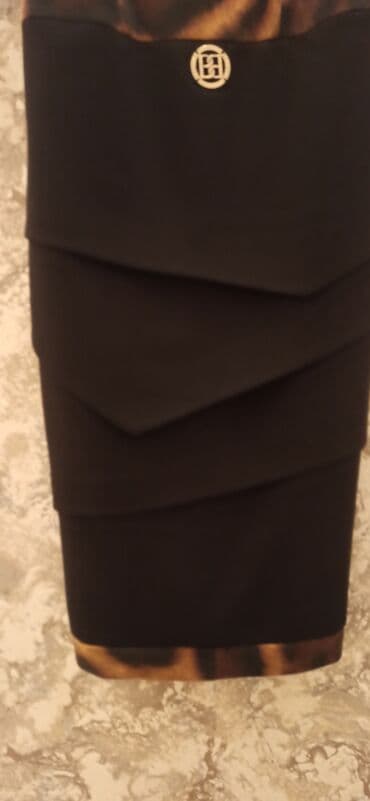 leopard donlar: Yuxarı hissə leopard,aşağı qara rəng midi don — 5