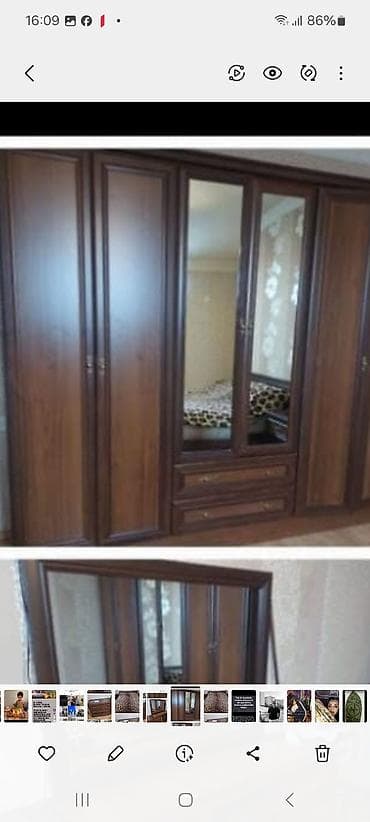 masa dəsdi: Yataq otağı mebel dəsti - Material: tünd qəhvəyi rəngdə MDF/taxta — 4