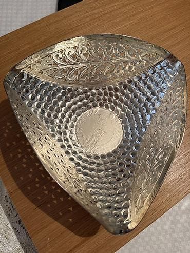Metaldan dekorativ meyvə/şirniyyat qabı - Material: gümüşü tonlu — 2