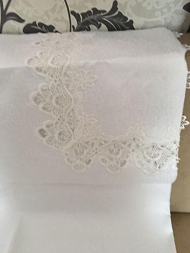 Süfrələr: Ağ rəngli zərif masa örtüyü,220x150 sm.Turkiye.Скатерть,Турция,220х150 — 2
