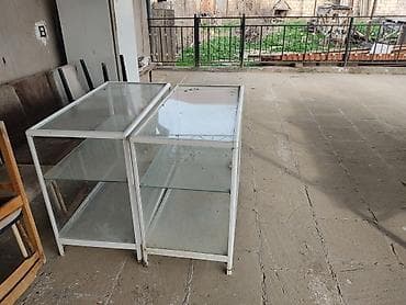 market refi: Şüşə vitrin/sergı stendi 2 ədəd - Material: temperli şüşə panellər — 2