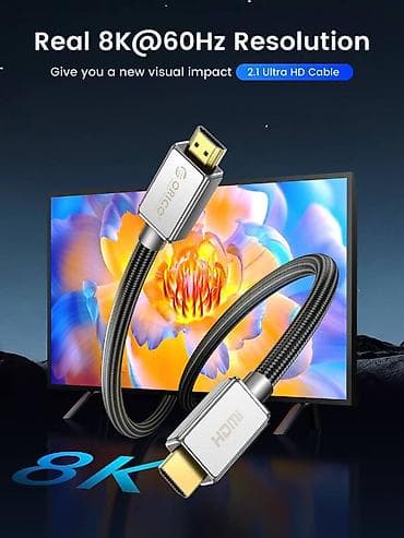 HDMI 2.1 kabel ORICO-H8CY-20-BK-BP – 2 metr - Həqiqi 8K@60Hz görüntü