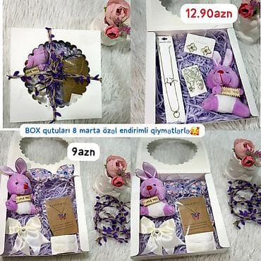Hədiyyə BOX qutuları – 8 Marta özəl endirimlərlə Məzmun variantları
