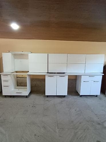 Ev üçün mebel: Ağ rəngli modul mətbəx dəsti Ideal vəziyyətdədir. Cızığı, qırığı — 1