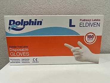Dolphin Pudrasız Lateks Birdəfəlik Əlcəklər – Ölçü L Qutuda 100 ədəd