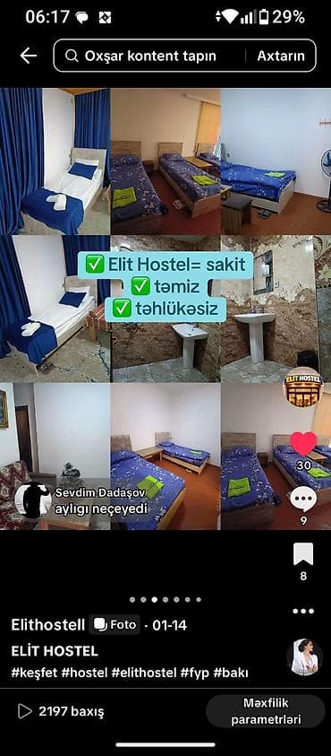 perde sederek: ELİT HOSTEL – Bakı - Sakit və rahat otaqlar, təmiz çarpayılar - — 5