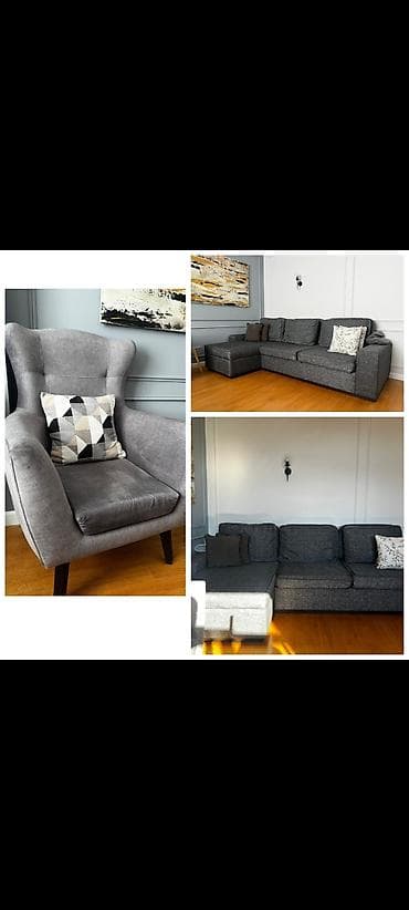 İşlənmiş, Künc divan, Kreslo, Açılan