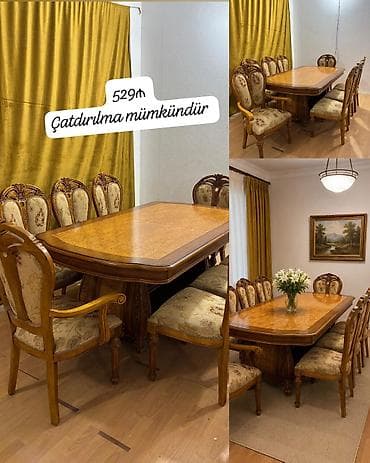 Qonaq otağı üçün, İşlənmiş, Açılmayan, Kvadrat masa, 8 stul lalafo.az -da Qonaq otağı üçün, İşlənmiş, Açılmayan, Kvadrat masa, 8 stul