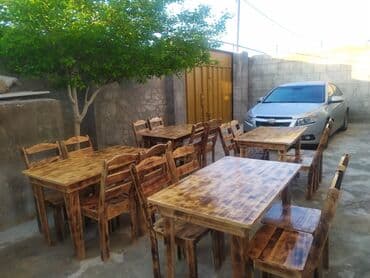 Ev üçün mebel: Bağ evləri və restoran (kafelər ) üçün masa ve stullar. İstənilən — 4
