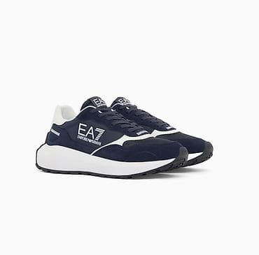 EA7 Emporio Armani kişi krossovkası - Rəng: tünd göy/ağ - Üst hissə