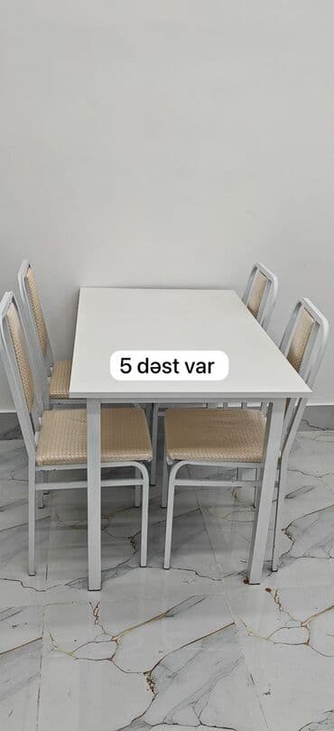 Salon, tibbi mebel: AYNUR 2💃 SStol 4 ədəd oturacaqla çox az istifadə edilib mətbəx üçün — 1