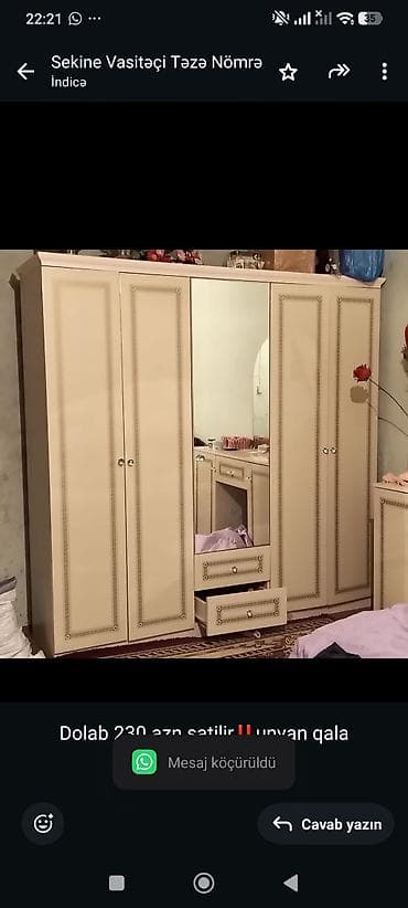 perla dolab: Dolab 230 azn satilir‼️unvan qala ykod4480 sekine — 1