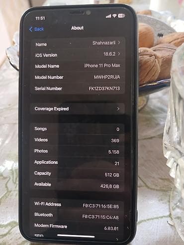 iphone 7 nausnik: IPhone 11 Pro Max, 512 GB, Ağ, Face ID — 9