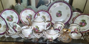 Столовые приборы: Чайный набор, цвет - Фиолетовый, Фарфор — 1