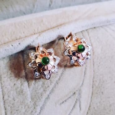 qizil halqa sirqalar: Sırğa, Sarı qızıl, 585 Əyar, 588 g — 3