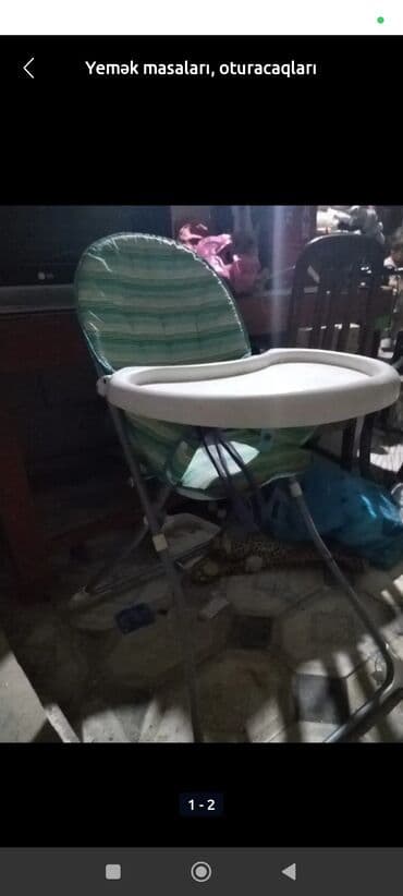 Uşaq yemək stulu - Yüksək uşaq stulu, qatlanan metal karkas - Ön lalafo.az -da Uşaq yemək stulu - Yüksək uşaq stulu, qatlanan metal karkas - Ön