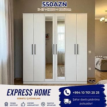 ucuz dolap: Yeni, 6 qapı, Güzgülü, Açılan, Düz dolab — 1