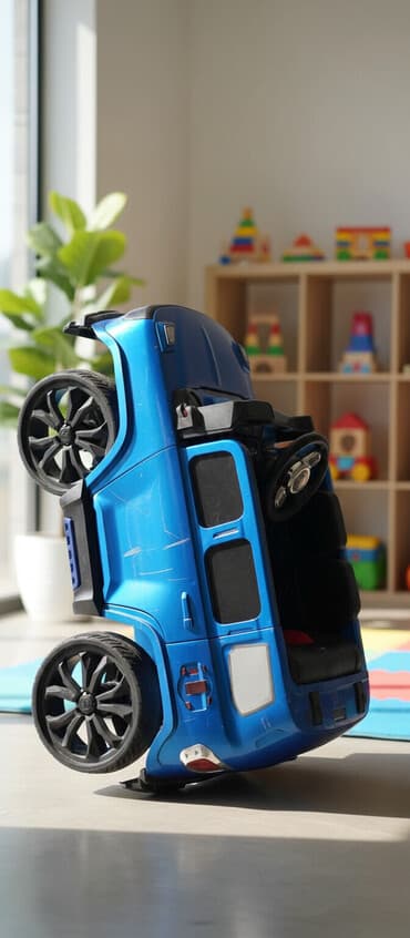 masin ucun xor xor: Uşaq üçün elektrikli minik maşını – mavi rəngdə, Jeep üslubunda kuzov — 1