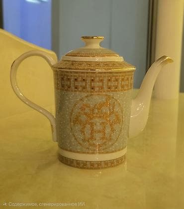 samovar cay: Porselen çaydan – klassik dizayn - Material: yüksək keyfiyyətli — 1