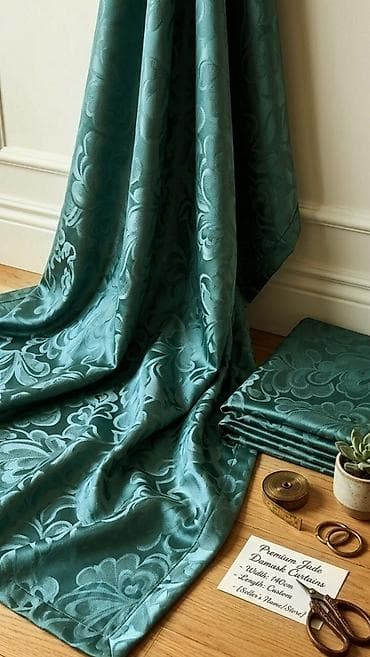 krep parca: Premium damask parçalar – pərdə və dekor üçün.Qedimi vintaj otrez — 1