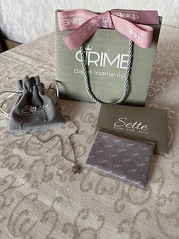 cins dest: Sette zəncir və kulon dəsti, paslanmaz gümüş - Brend: Sette (Silver • — 2
