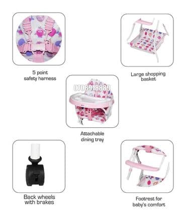 qidalandırmaq üçün uşaq stul yelləncək: Qatlana bilən təkərli hündür uşaq yemək masası. Təkərli yemək masası — 6