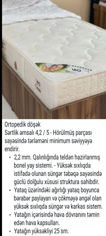 matryal: Yeni, Ortopedik matras, Bir nəfərlik — 9